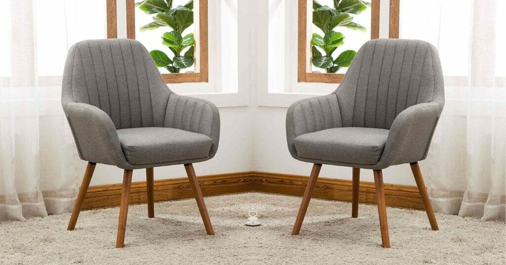 two accent chairs indoor