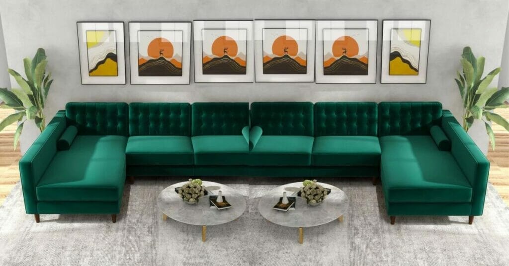 Sectional sofas in a room