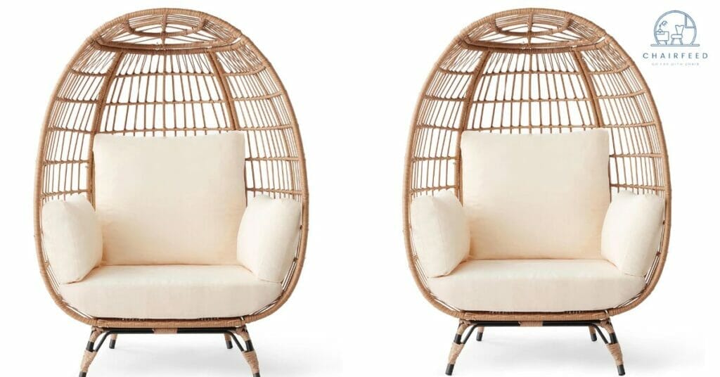 2 egg chairs in a frame